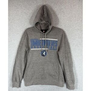 Minnesota Timberwolves Hoodie Mens Small Gray NBA Basketball Sweatshirt Pullover